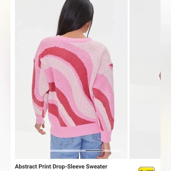 Abstract Print Drop- Sleeve Sweater. NWT. Size S. - Picture 2 of 7